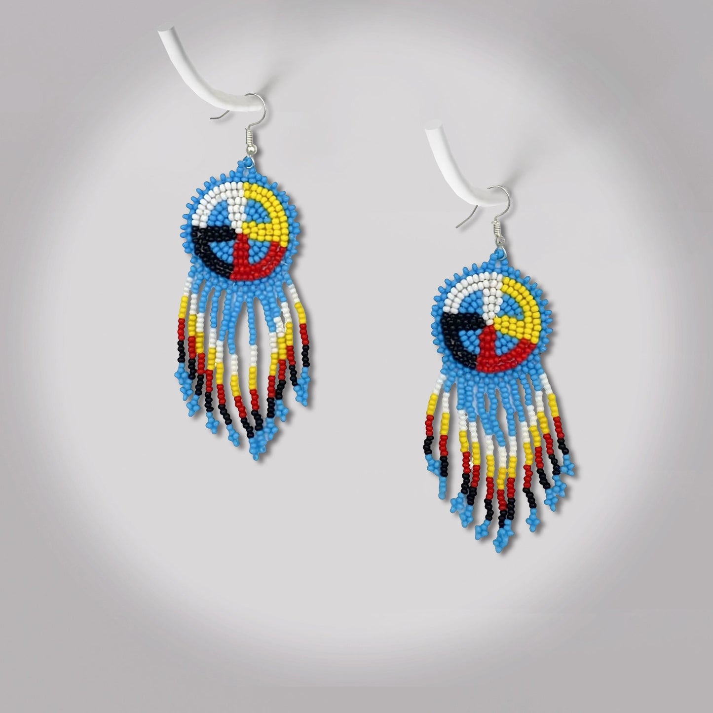 SALE 30% OFF - Turquoise Blue Fringe Earrings Beaded Handmade Earrings For Women