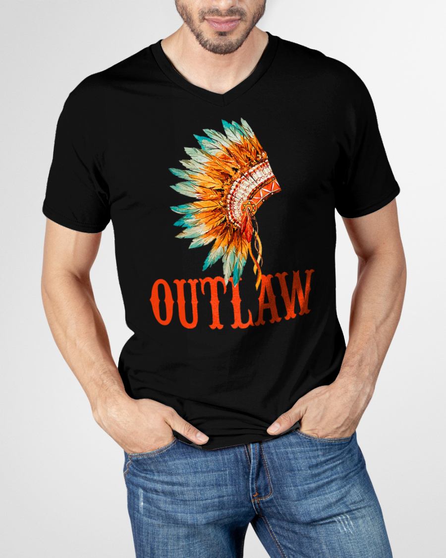 Indian Outlaw Indian Headdress Native American Country T-Shirt