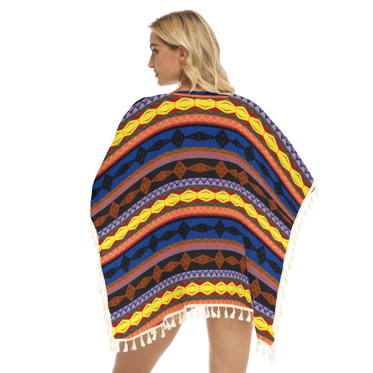 Native American Women's Square Fringed Shawl WCS