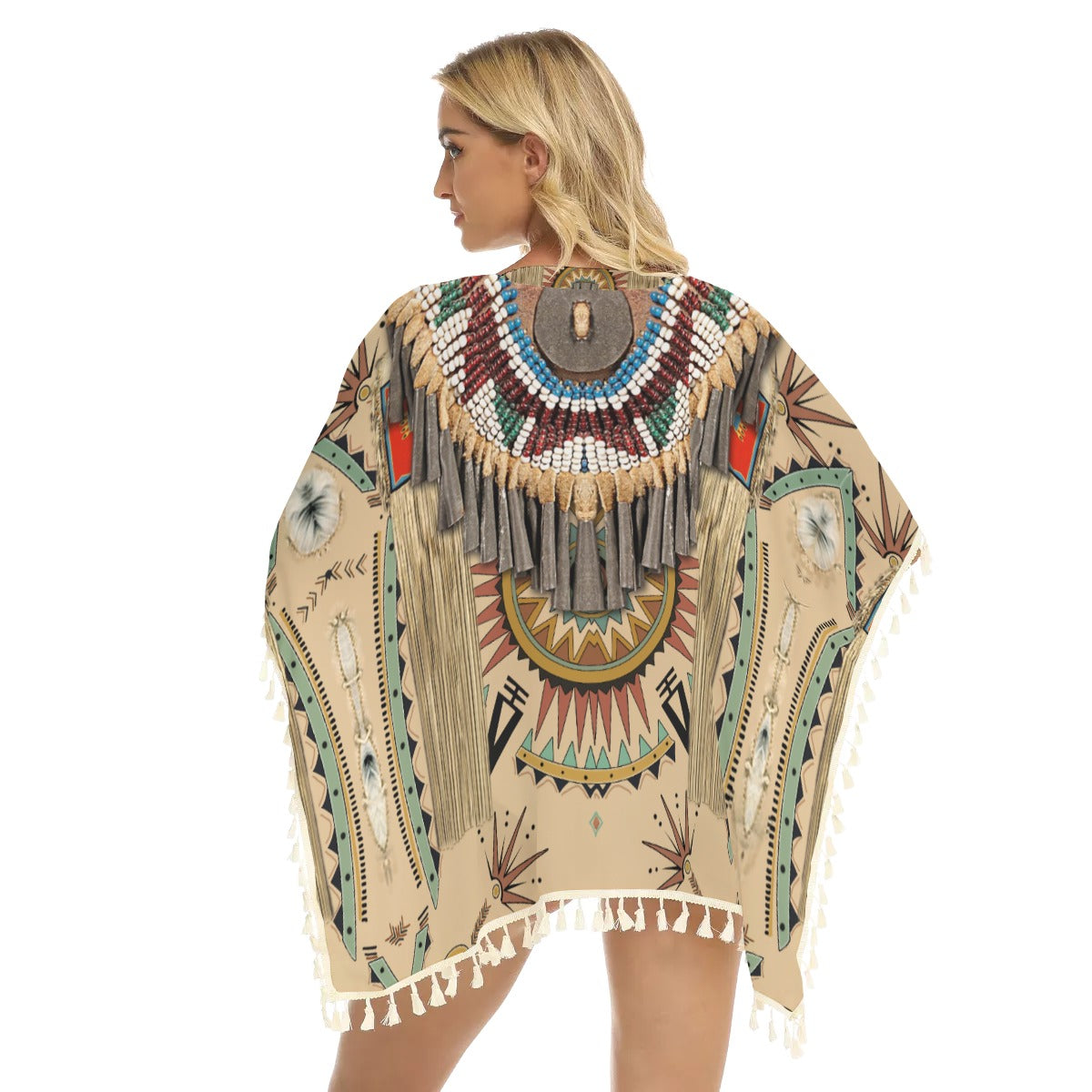 Native American Women's Square Fringed Shawl WCS