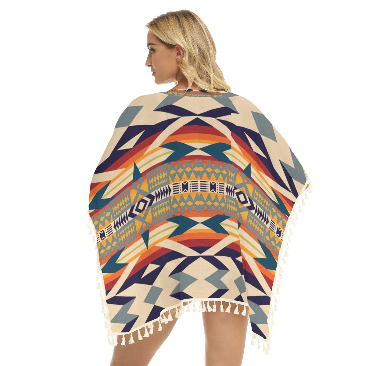 Native American Women's Square Fringed Shawl WCS