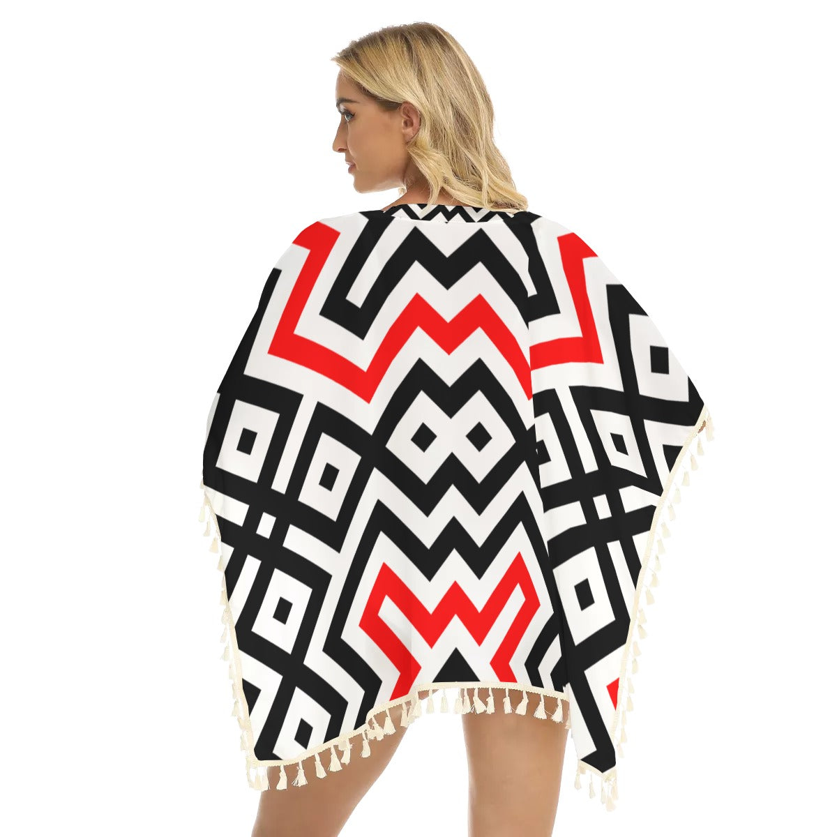 Native American Women's Square Fringed Shawl WCS