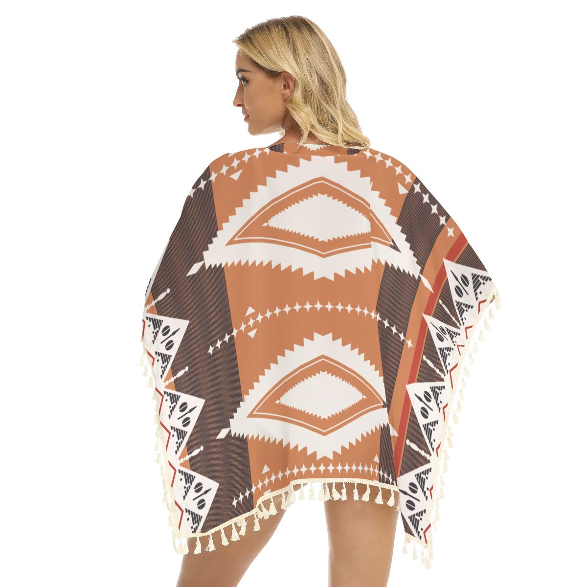 Native American Women's Square Fringed Shawl WCS