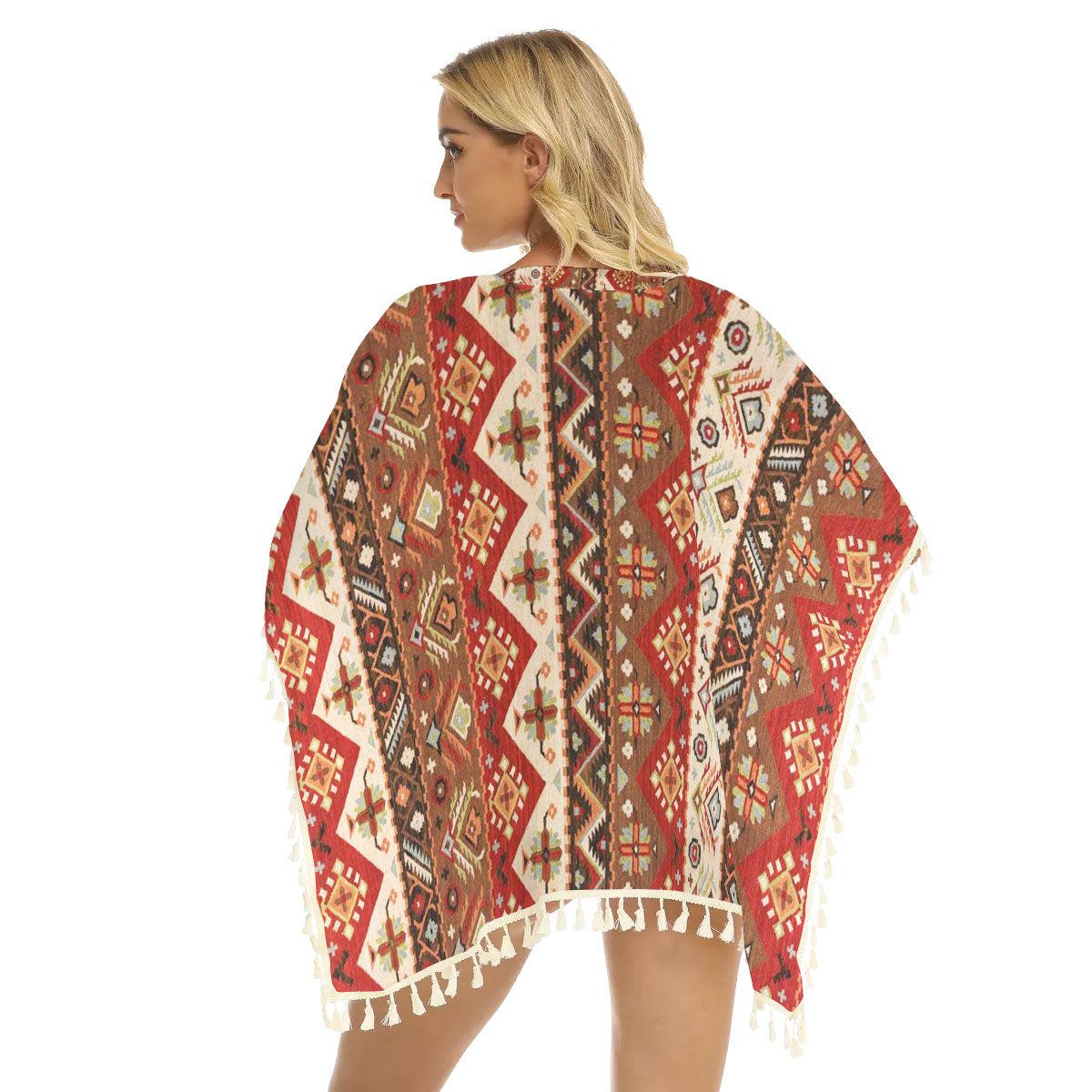 Native American Women's Square Fringed Shawl WCS