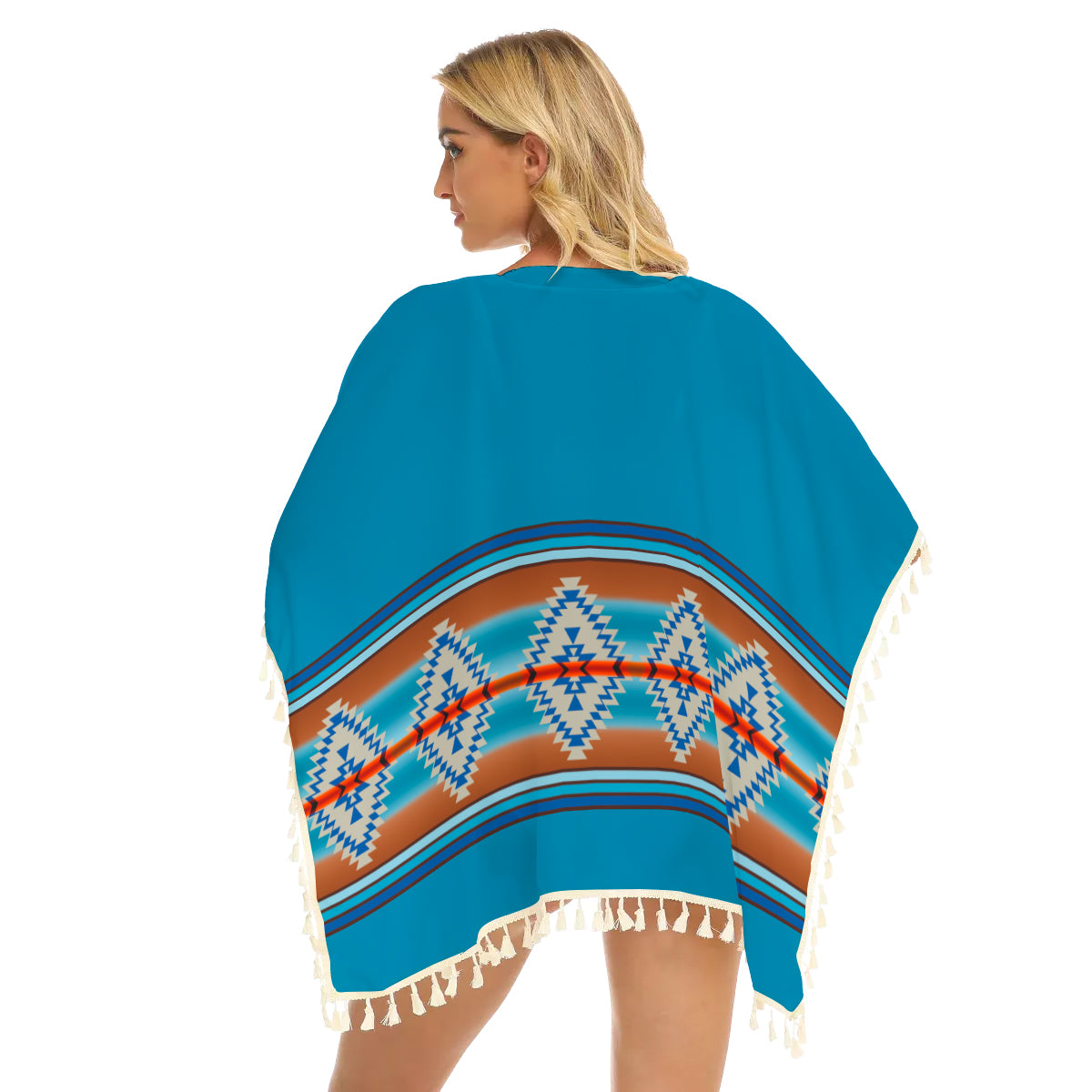 Native American Women's Square Fringed Shawl WCS