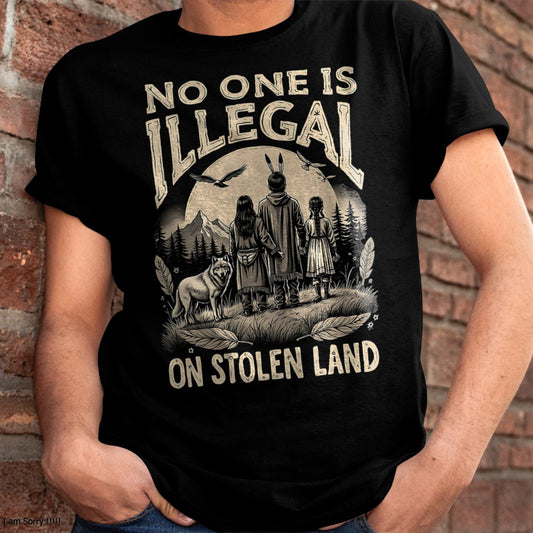 Native Americans No One Is Illegal on Stolen Land T-Shirt