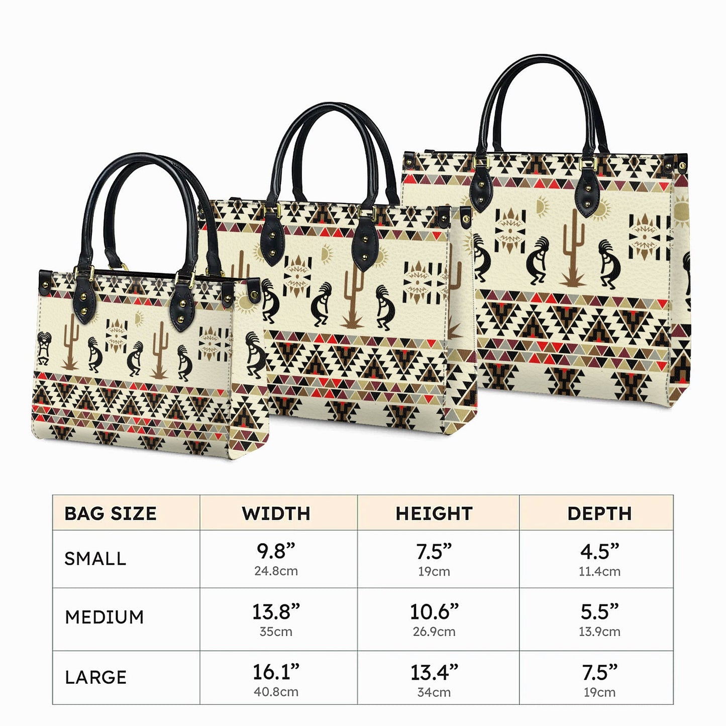 Kokopelli Myth Brown Native Leather Handbag WCS016