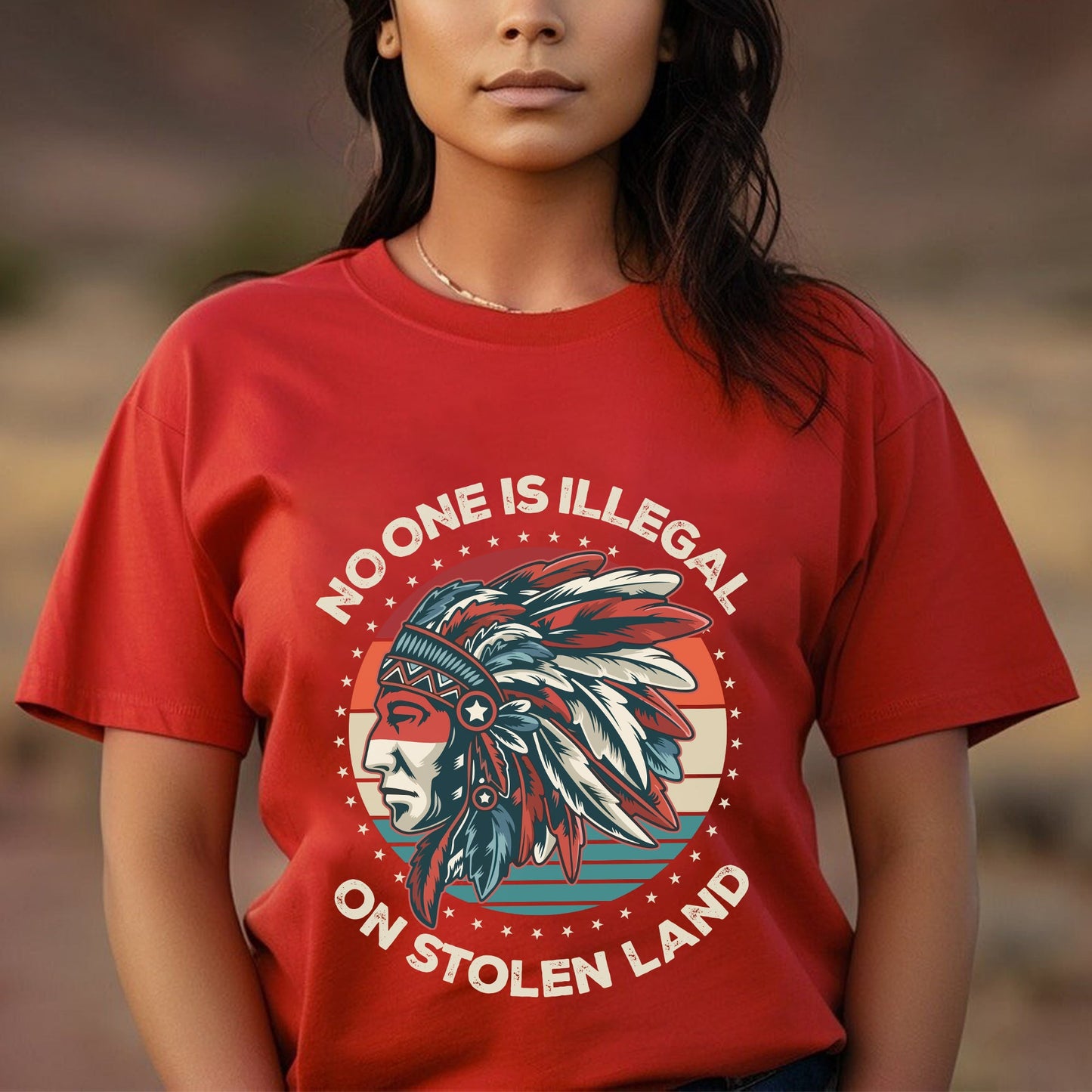 NO ONE IS ILLEGAL ON STOLEN LAND Style 13 - One Sides Unisex T-Shirt/T-Shirt V-Neck/Hoodie/Sweatshirt