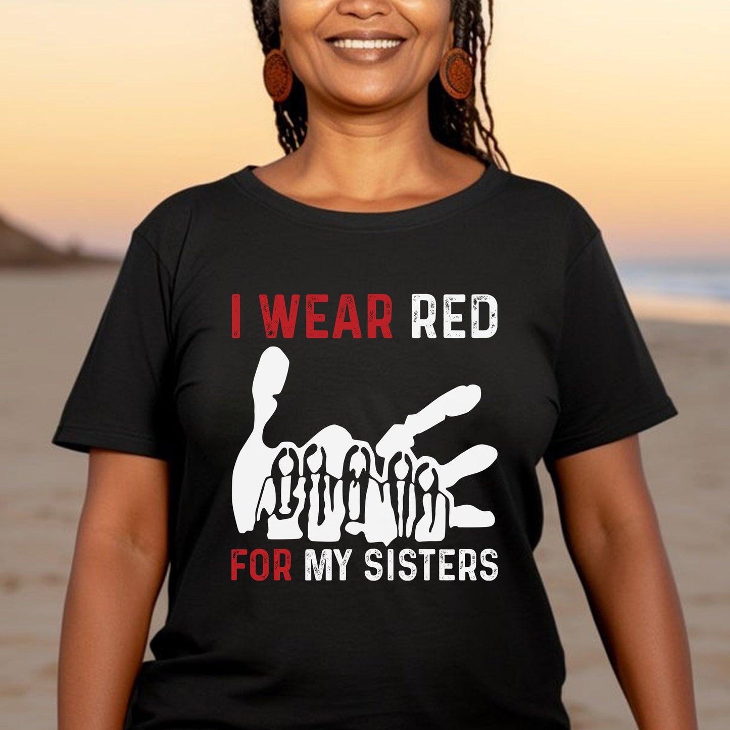 MMIW I Wear Red For My Sister Red Hand Women Together Unisex T-Shirt/Hoodie/Sweatshirt