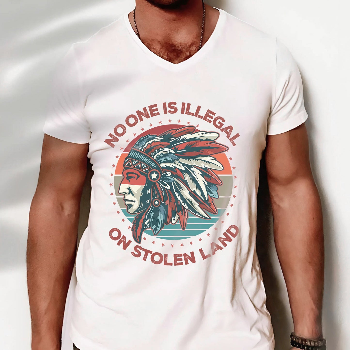 NO ONE IS ILLEGAL ON STOLEN LAND Style 13 - One Sides Unisex T-Shirt/T-Shirt V-Neck/Hoodie/Sweatshirt