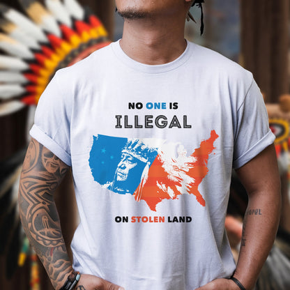NO ONE IS ILLEGAL ON STOLEN LAND. WE WALK ON NATIVE LAND Style 9 - One Sides Unisex T-Shirt/T-Shirt V-Neck/Hoodie/Sweatshirt