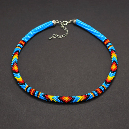 SALE 30% OFF - Inspired Beaded Handmade Necklace Unisex With Native American Style