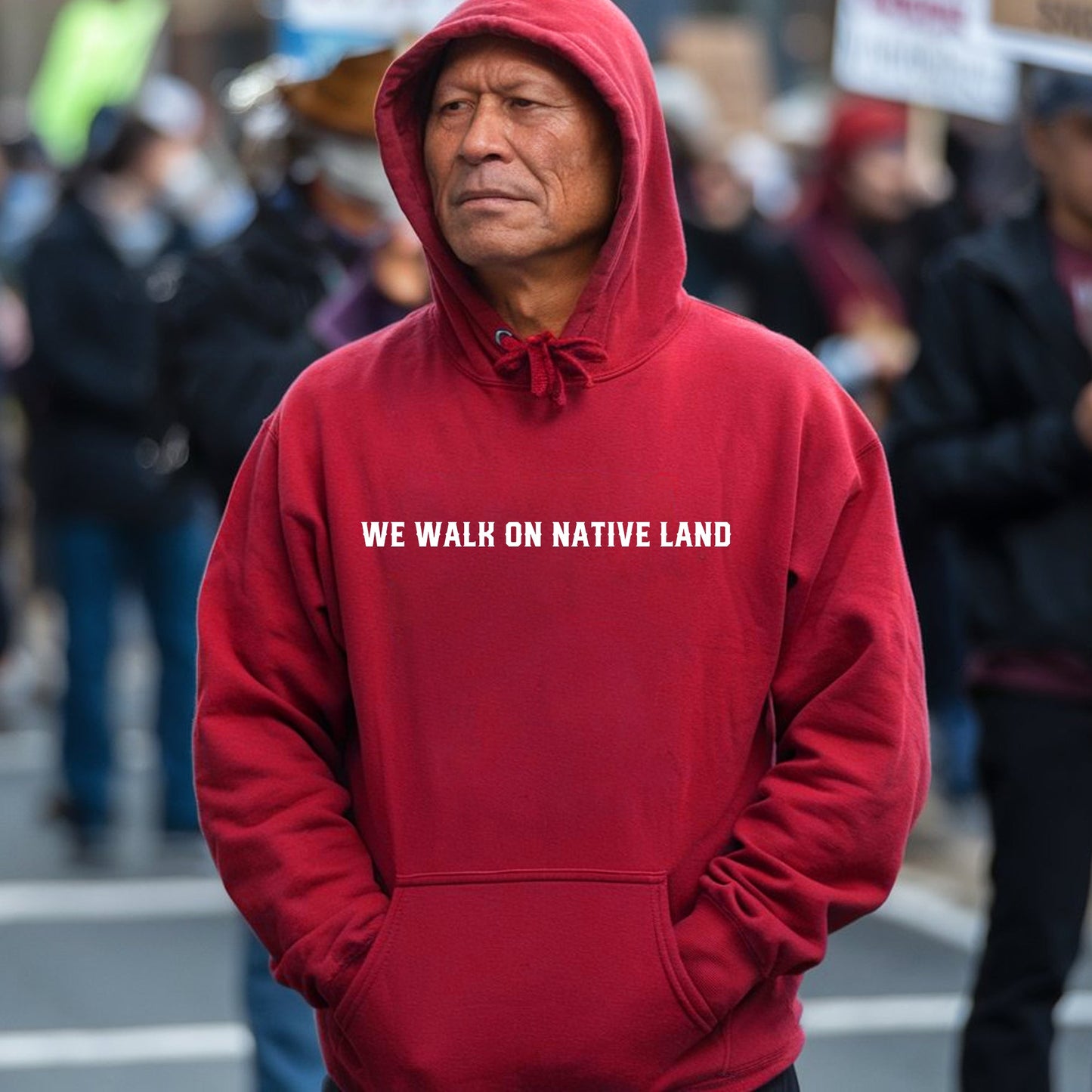 NO ONE IS ILLEGAL ON STOLEN LAND Style 14 - Two Sides Unisex T-Shirt/T-Shirt V-Neck/Hoodie/Sweatshirt