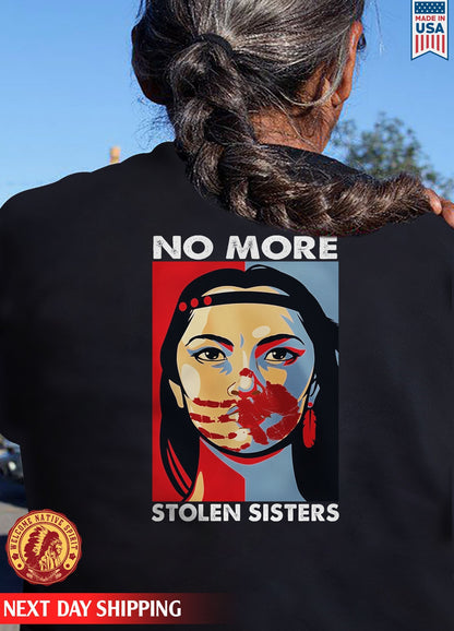 No More Stolen Sisters Red Hand Woman MMIW Unisex Back T-Shirt/Hoodie/Sweatshirt 019