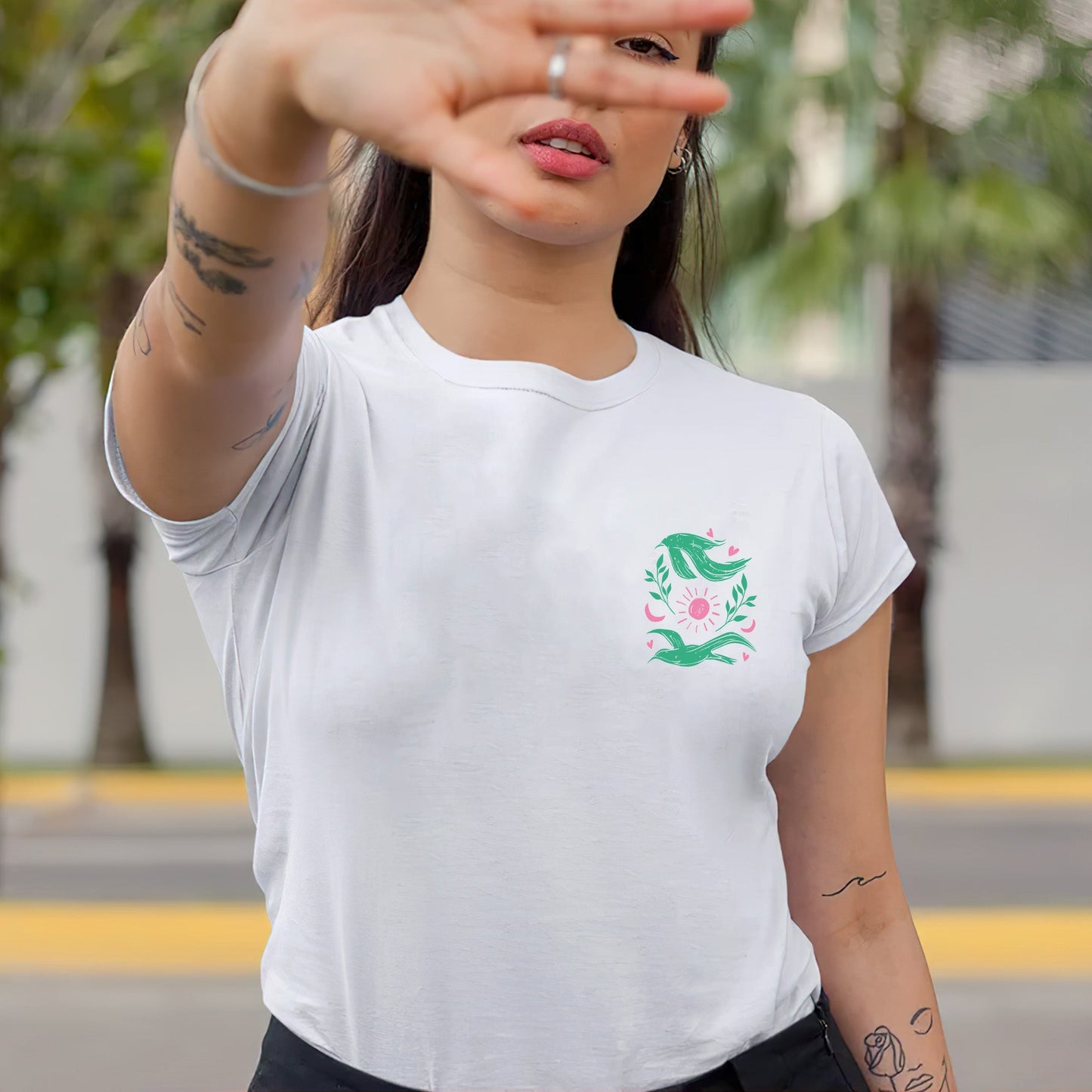 NO ONE IS ILLEGAL ON STOLEN LAND. WE WALK ON NATIVE LAND Style 3 - Two Sides Unisex T-Shirt/T-Shirt V-Neck/Hoodie/Sweatshirt