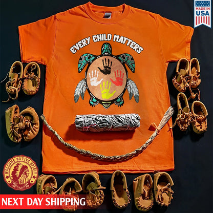 Every Child Matters Feather Hand Color On Turtle For Orange Shirt Day Unisex T-Shirt/Hoodie/Sweatshirt