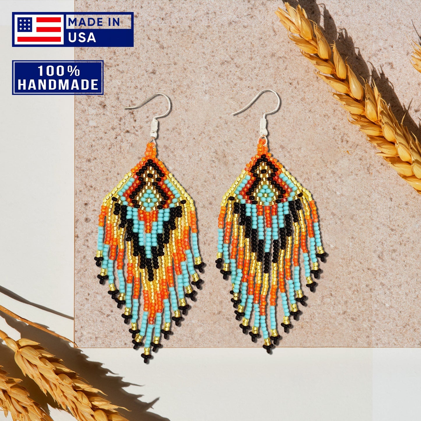 SALE 30% OFF - Multi Colored Beaded Handmade Earrings For Women