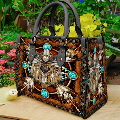 Eagle Mandala Brown Leather Handbag WCS013