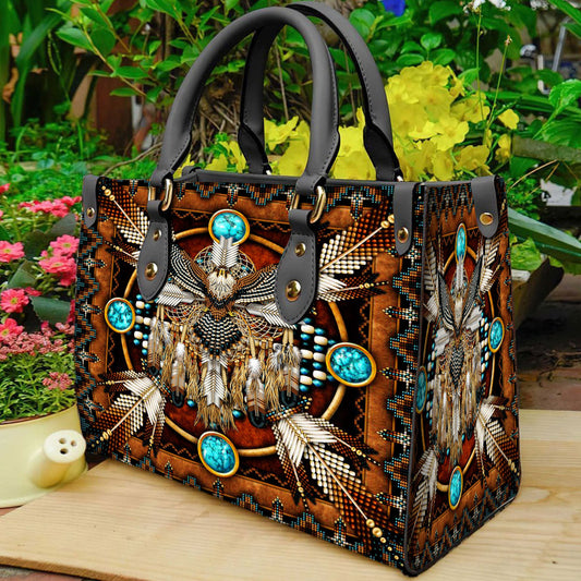 Eagle Mandala Brown Leather Handbag WCS013