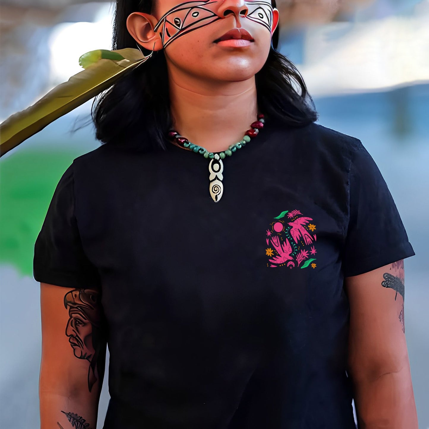 NO ONE IS ILLEGAL ON STOLEN LAND. WE WALK ON NATIVE LAND Style 2 - Two Sides Unisex T-Shirt/T-Shirt V-Neck/Hoodie/Sweatshirt