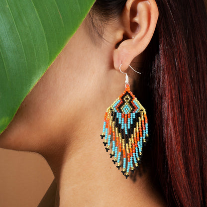 SALE 30% OFF - Multi Colored Beaded Handmade Earrings For Women