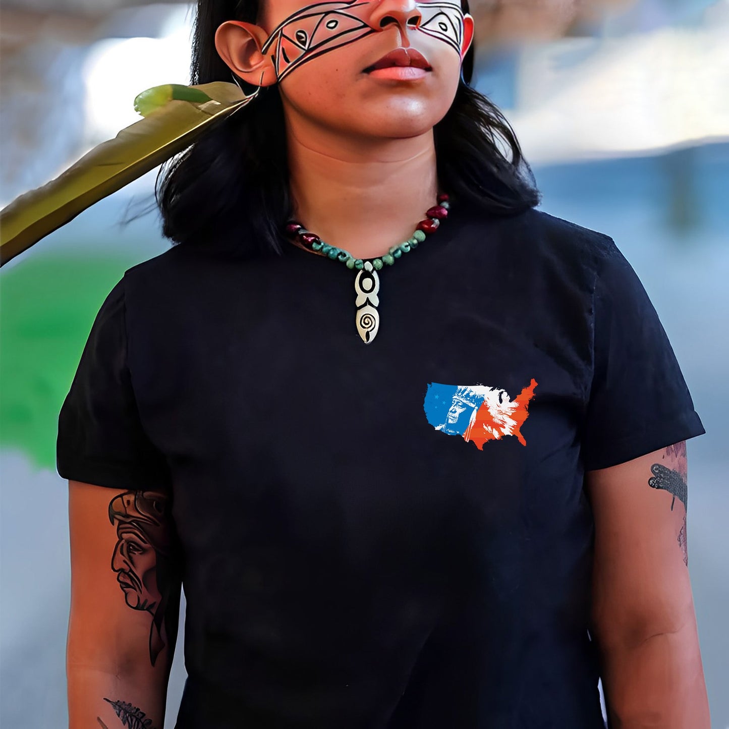 NO ONE IS ILLEGAL ON STOLEN LAND. WE WALK ON NATIVE LAND Style 9 - Two Sides Unisex T-Shirt/T-Shirt V-Neck/Hoodie/Sweatshirt