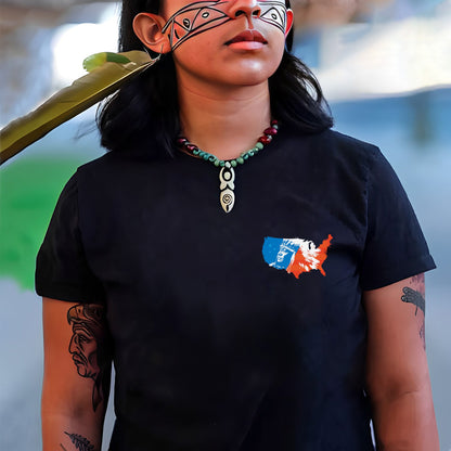 NO ONE IS ILLEGAL ON STOLEN LAND. WE WALK ON NATIVE LAND Style 9 - Two Sides Unisex T-Shirt/T-Shirt V-Neck/Hoodie/Sweatshirt