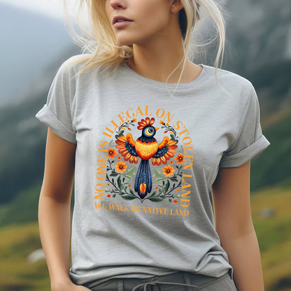 NO ONE IS ILLEGAL ON STOLEN LAND. WE WALK ON NATIVE LAND - One Sides Unisex T-Shirt/Hoodie/Sweatshirt