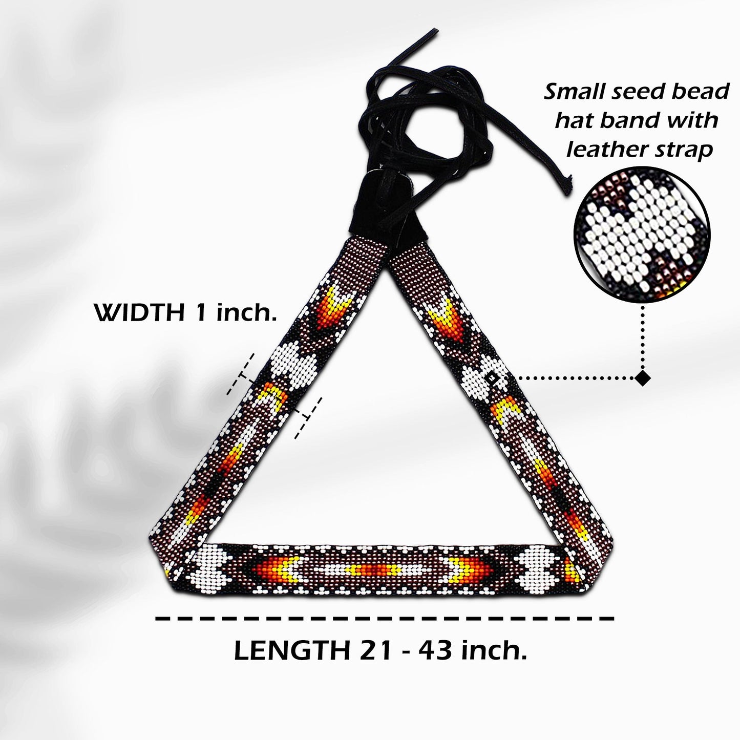 SALE 30% OFF - Handmade Brown White Yellow Beaded Loom beaded IBL