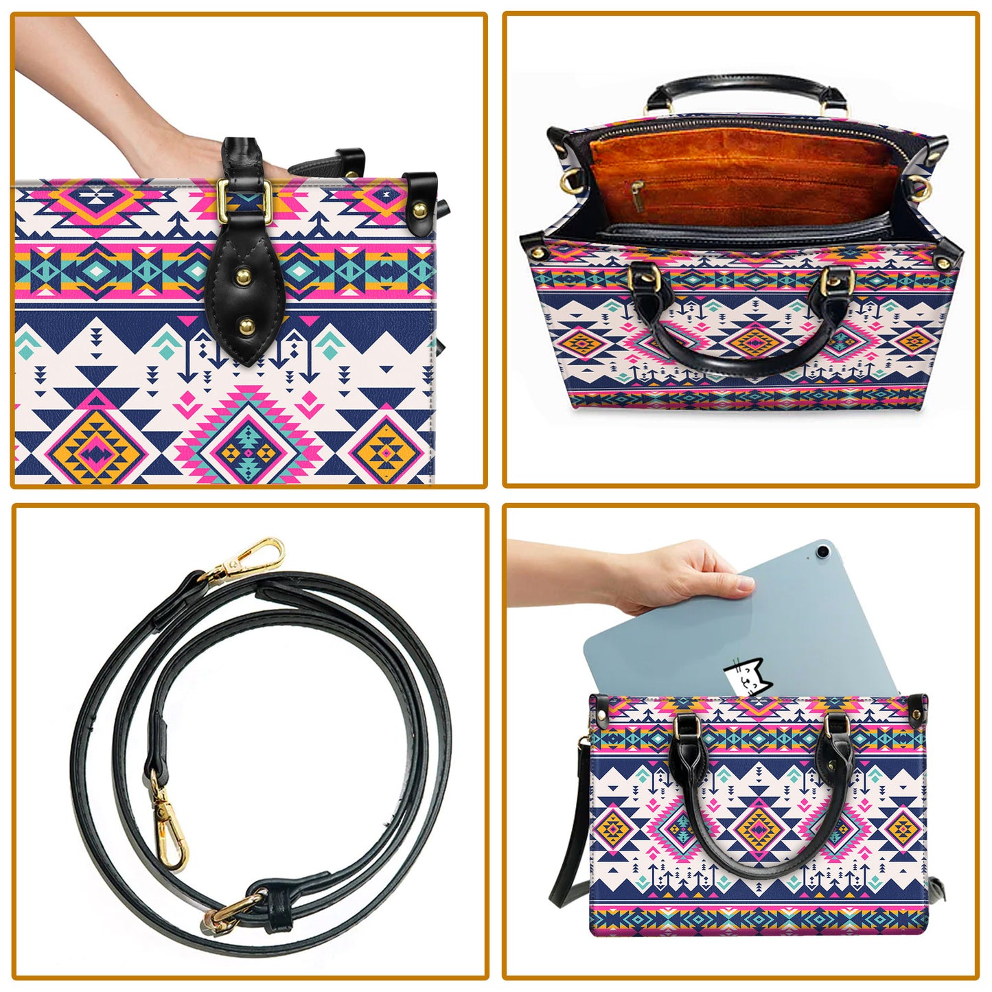 Pink Pattern Leather Handbag WCS019