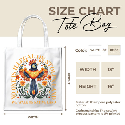 NO ONE IS ILLEGAL ON STOLEN LAND. WE WALK ON NATIVE LAND - Tote Bag