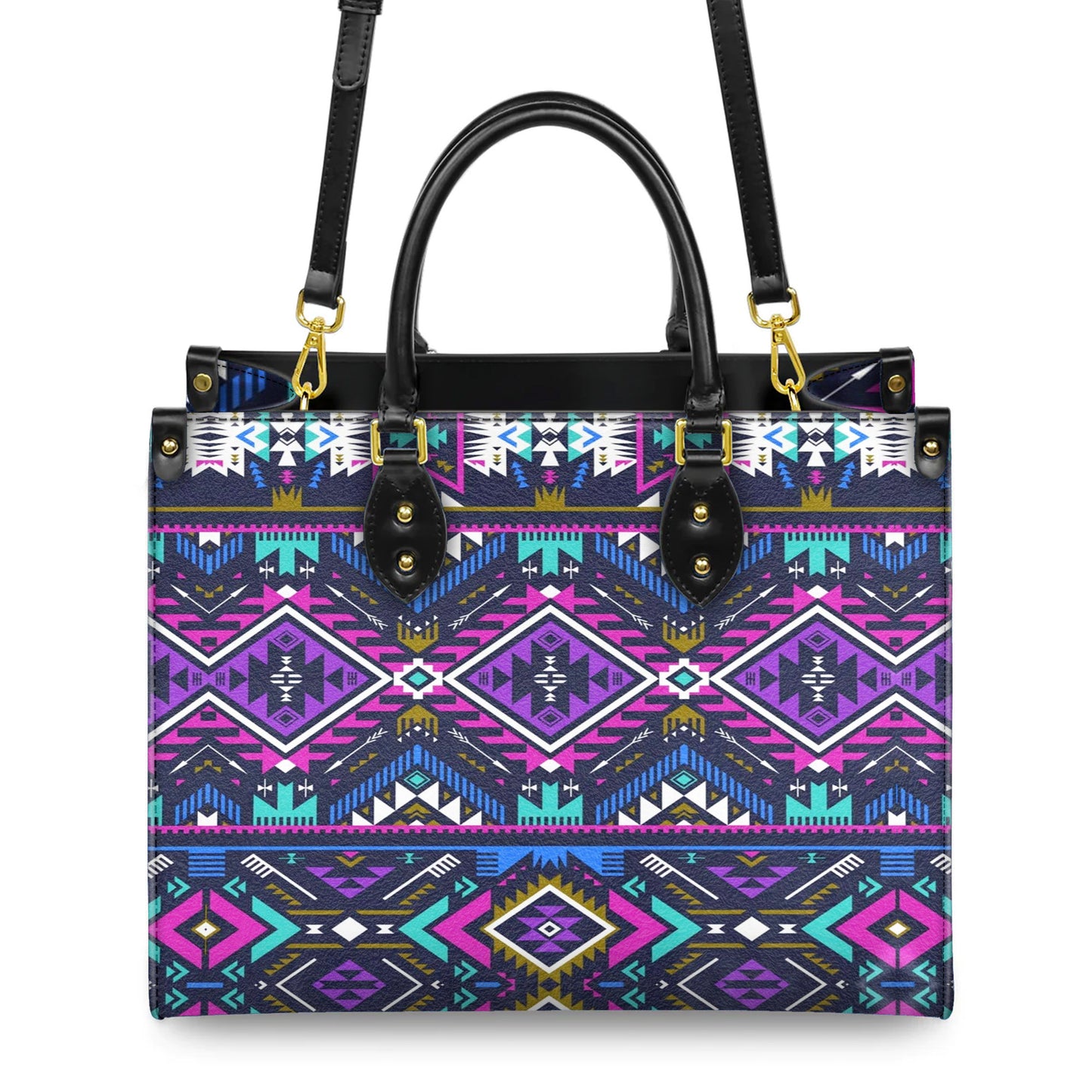 Purple Tribe Pattern Leather Handbag WCS025