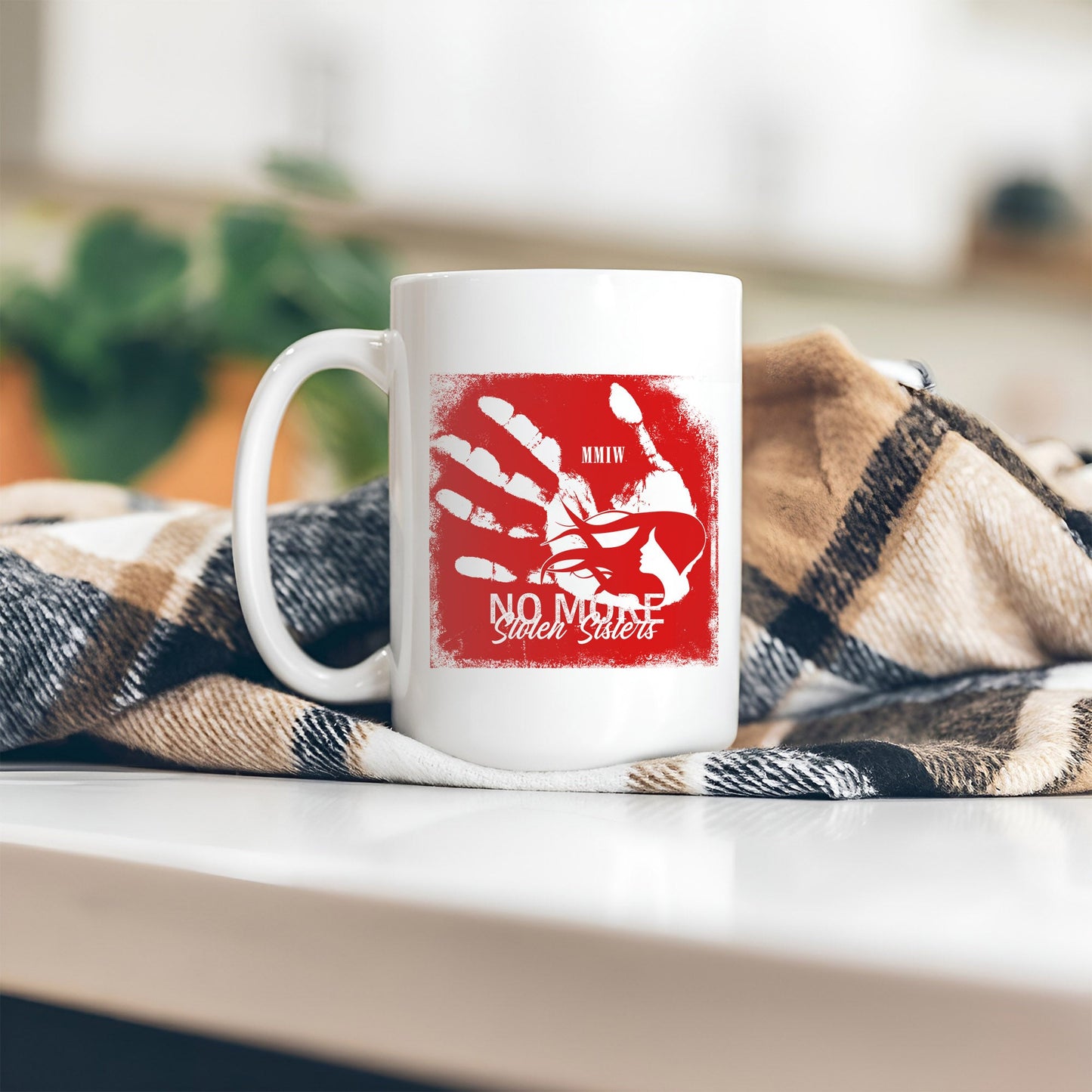 MMIW  No More Stolen Sisters Red Hand Ceramic Coffee Mug