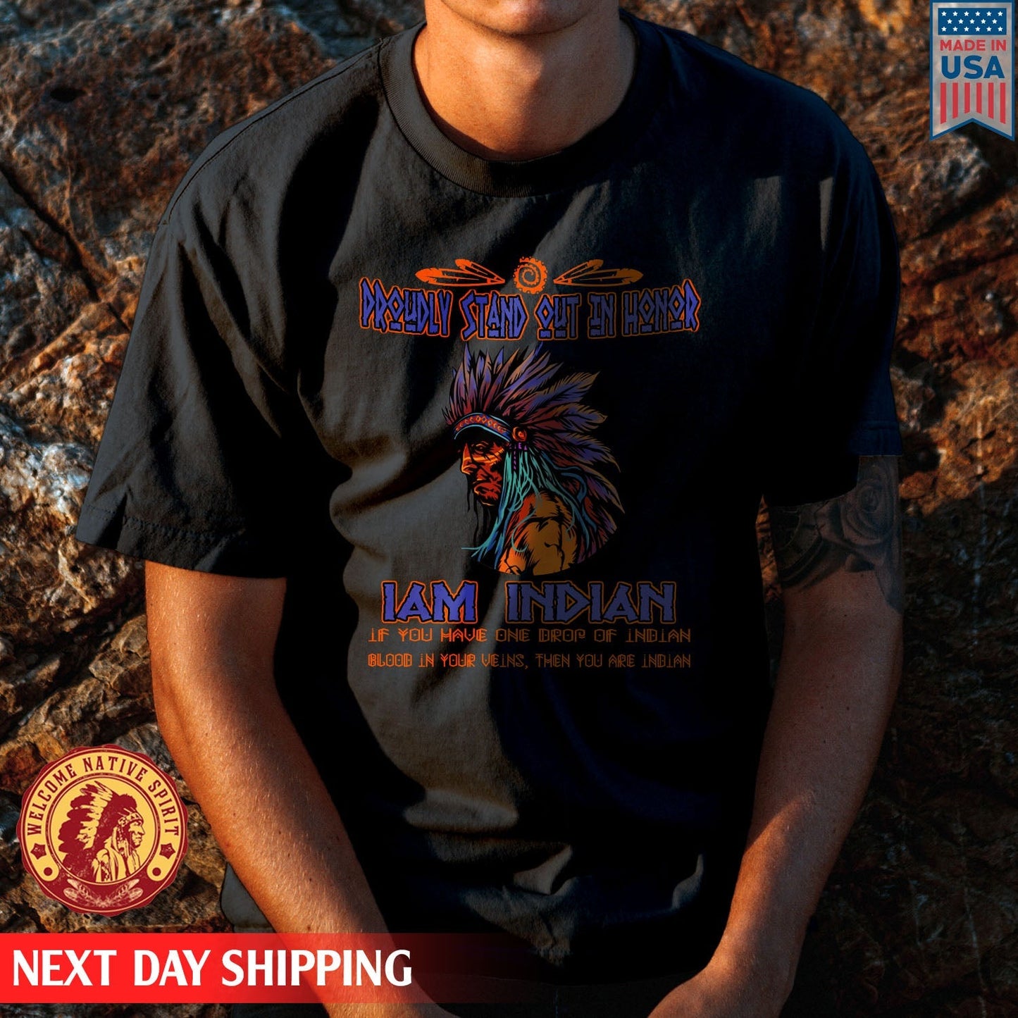 Native American Proudly Stand Out In Honor I Am Indian, Father Indian Unisex T-Shirt/Hoodie/Sweatshirt
