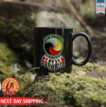 Native American Seven Teachings Truth Love Respect Courage Honesty Humility Wisdom Navtive Ceramic Coffee Mug