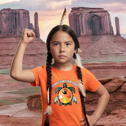 Every Child Matters Feather Hand Color On Turtle For Orange Shirt Day Unisex T-Shirt/Hoodie/Sweatshirt