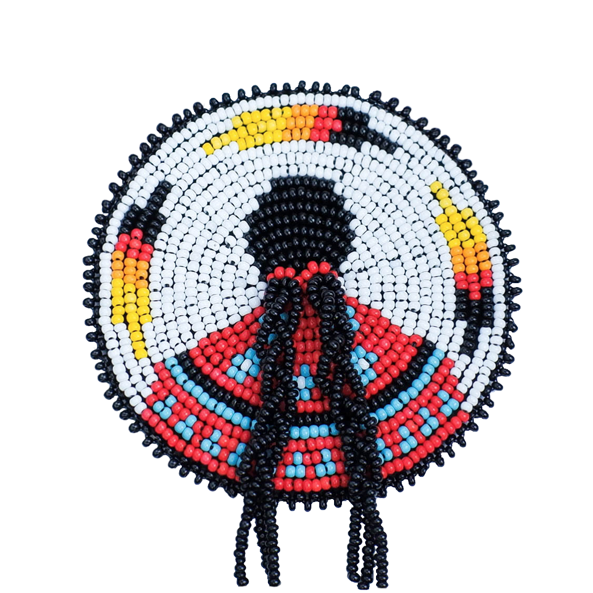 SALE 30% OFF - Indigenous Women Handmade Beaded Patch Necklace Pendant