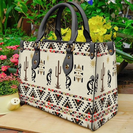 Kokopelli Myth Brown Native Leather Handbag WCS016
