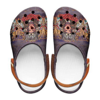 Unisex Pattern Fleece Clog Shoes For Women and Men Native American Style
