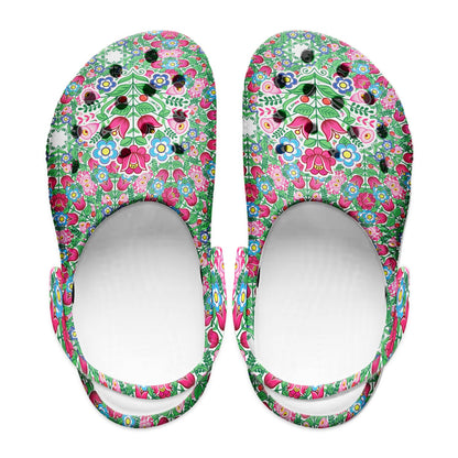 Unisex Pattern Fleece Clog Shoes For Women and Men Native American Style
