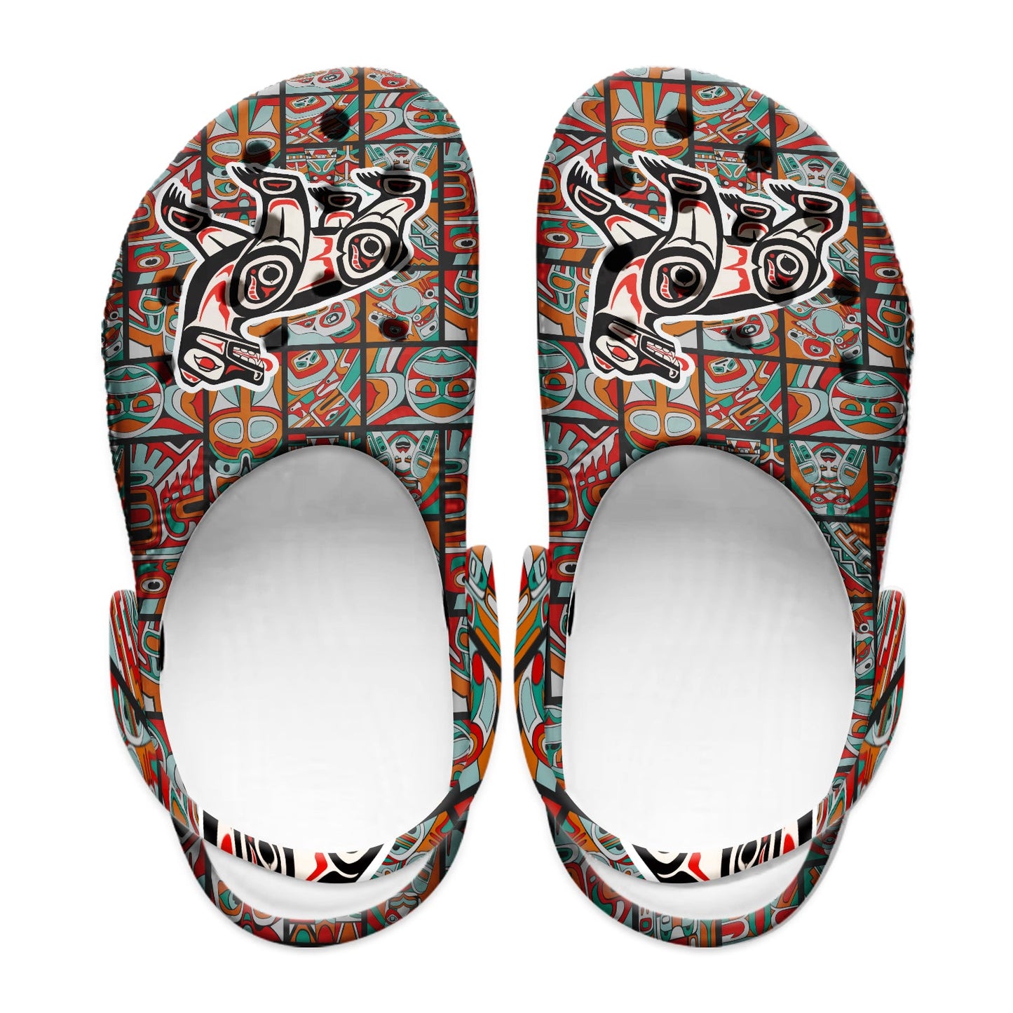 Unisex Pattern Fleece Clog Shoes For Women and Men Native American Style