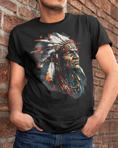 Indian Chief Native American Feather Headdress Artwork Unisex T-Shirt/Hoodie/Sweatshirt