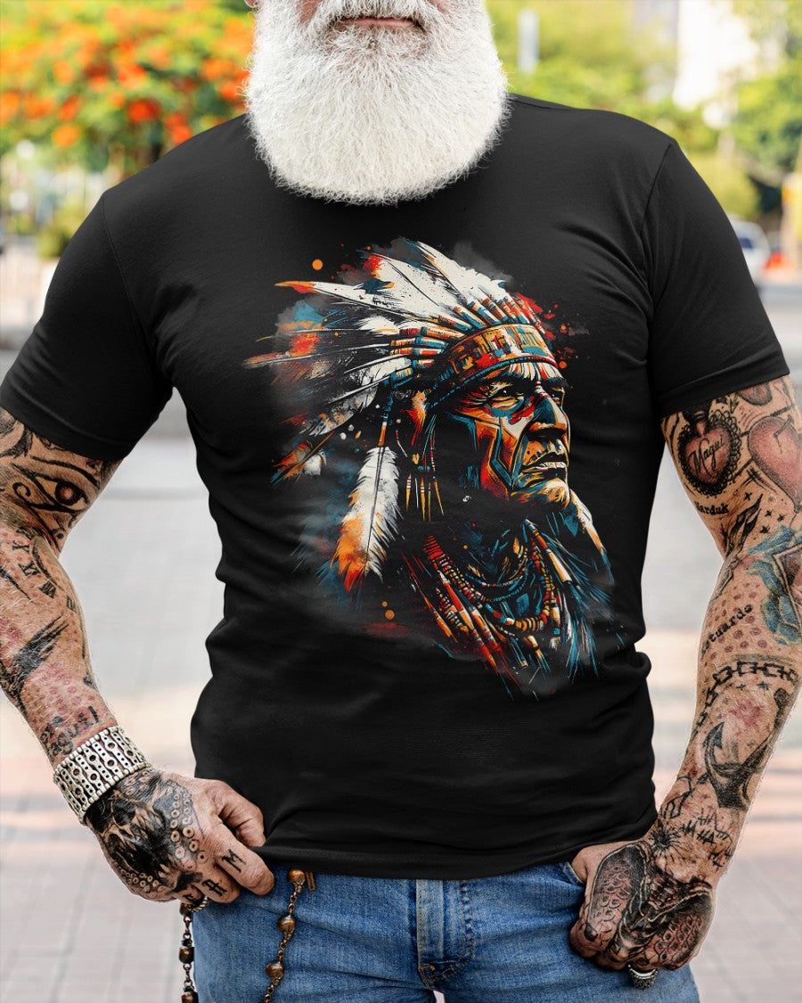 Indian Chief Native American Feather Headdress Artwork Unisex T-Shirt/Hoodie/Sweatshirt