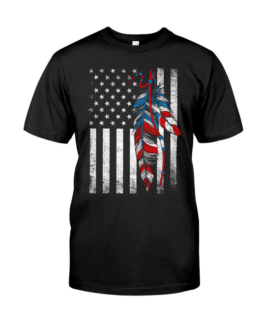 American Flag - Native Feather Pride Month Indigenous Unisex T-Shirt/Hoodie/Sweatshirt