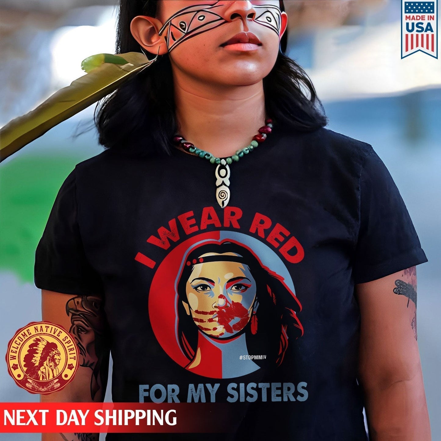 MMIW I Wear Red For My Sisters Red Hand Indigenous Women Unisex T-Shirt/Hoodie/Sweatshirt