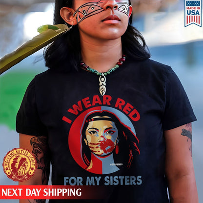 MMIW I Wear Red For My Sisters Red Hand Indigenous Women Unisex T-Shirt/Hoodie/Sweatshirt