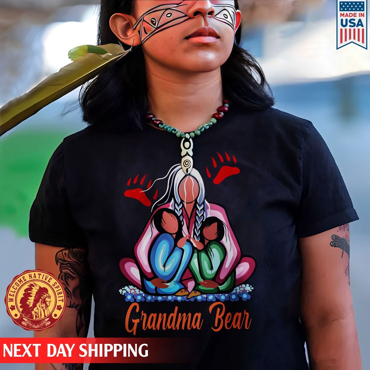 Native American Grandma With Grandniece Unisex T-Shirt/Hoodie/Sweatshirt