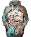 Native Lovely Wolf 3D Hoodie - Native American Pride Shop
