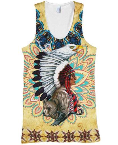 Native Yellow Pattern 3D Hoodie - Native American Pride Shop