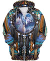Blue Wolf Dreamcatcher Native 3D Hoodie WCS